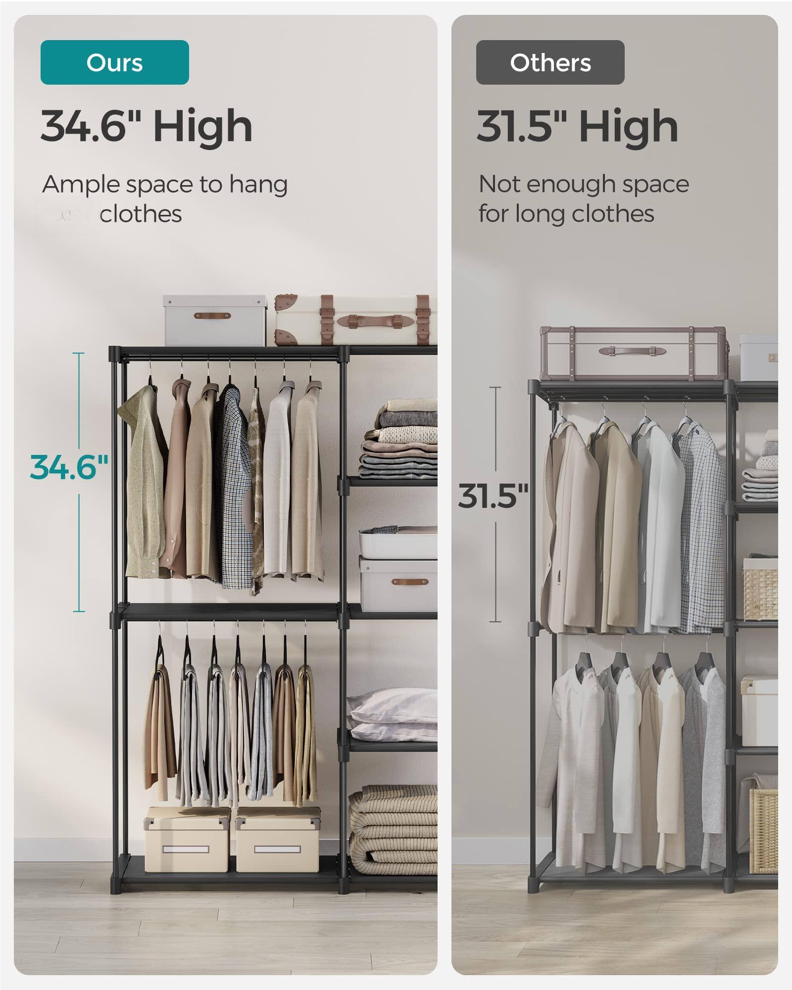 **Ours**

34.6" High  
Ample space to hang clothes

**Others**

31.5" High  
Not enough space for long clothes