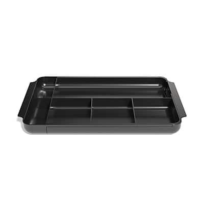 TRU RED - 7-Compartment Expandable Plastic Drawer Organizer - Black