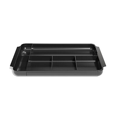 Front. TRU RED - TRU RED™ 7-Compartment Expandable Plastic Drawer Organizer, Black (TR58204) - Black.