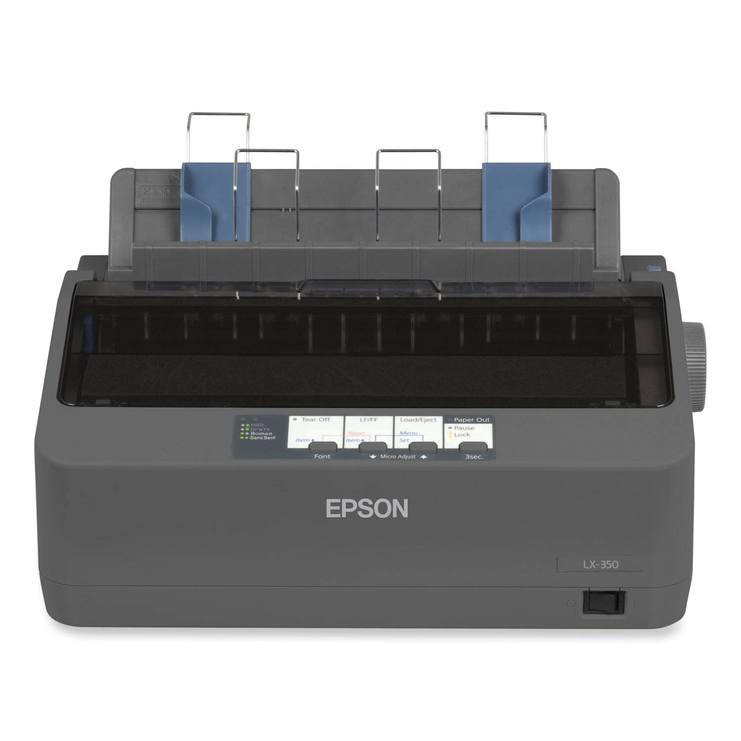 EPSON LX-350

Load/Eject
Paper Out
Lock
Micro Adjust
3sec.

Tear Off
LF/A
Font

Font