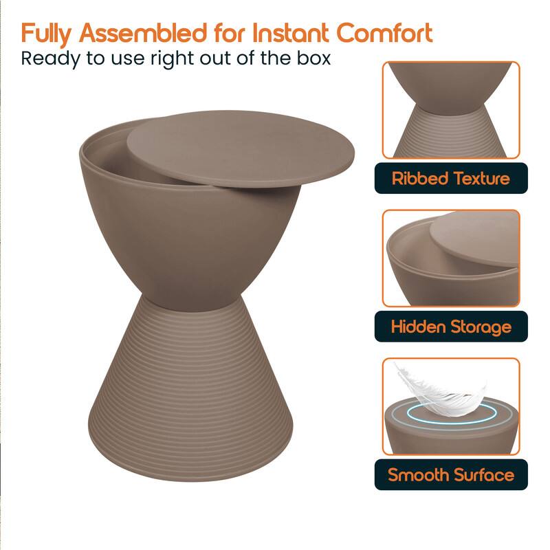 Fully Assembled for Instant Comfort  
Ready to use right out of the box  

- Ribbed Texture  
- Hidden Storage  
- Smooth Surface