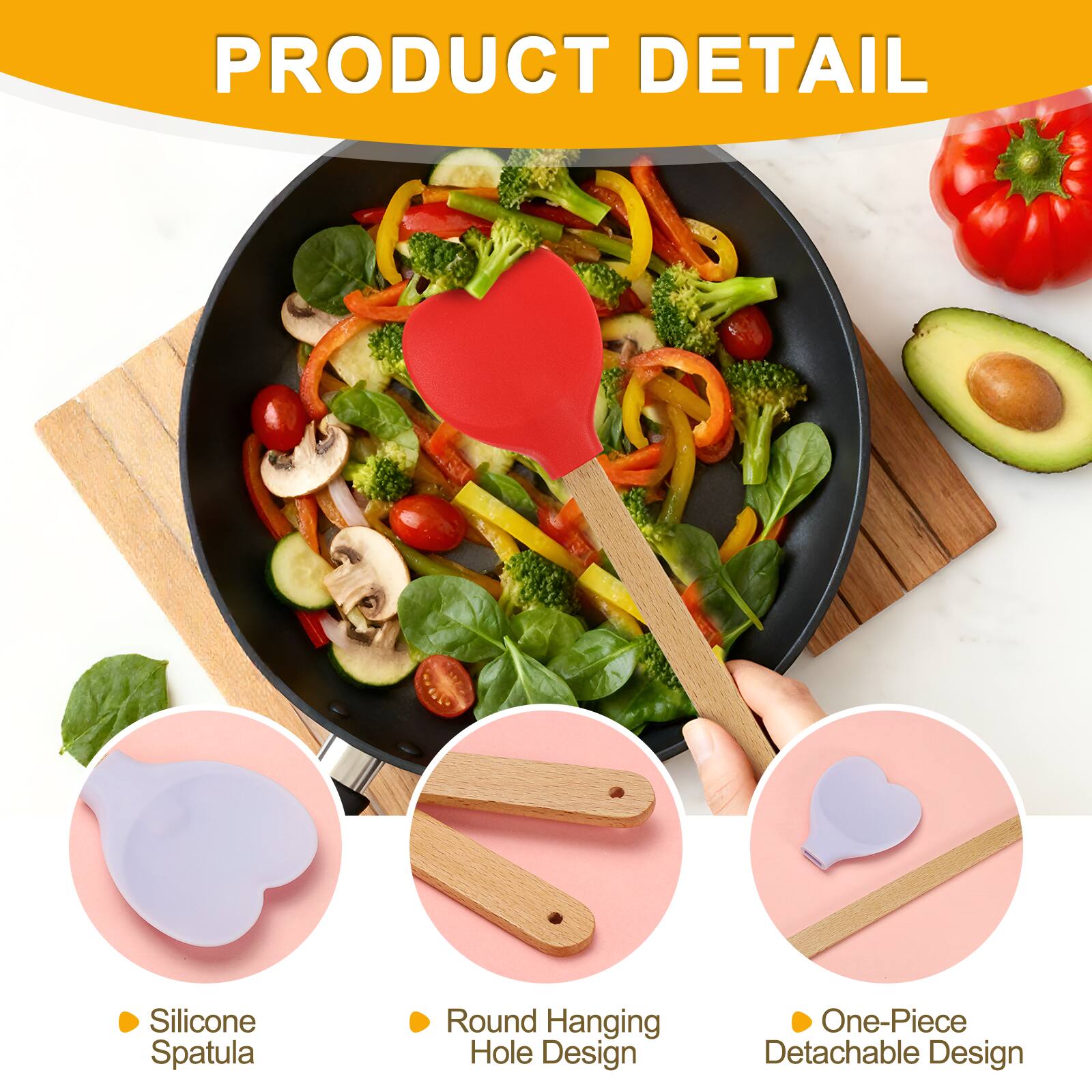 PRODUCT DETAIL

- Silicone Spatula
- Round Hanging Hole Design
- One-Piece Detachable Design