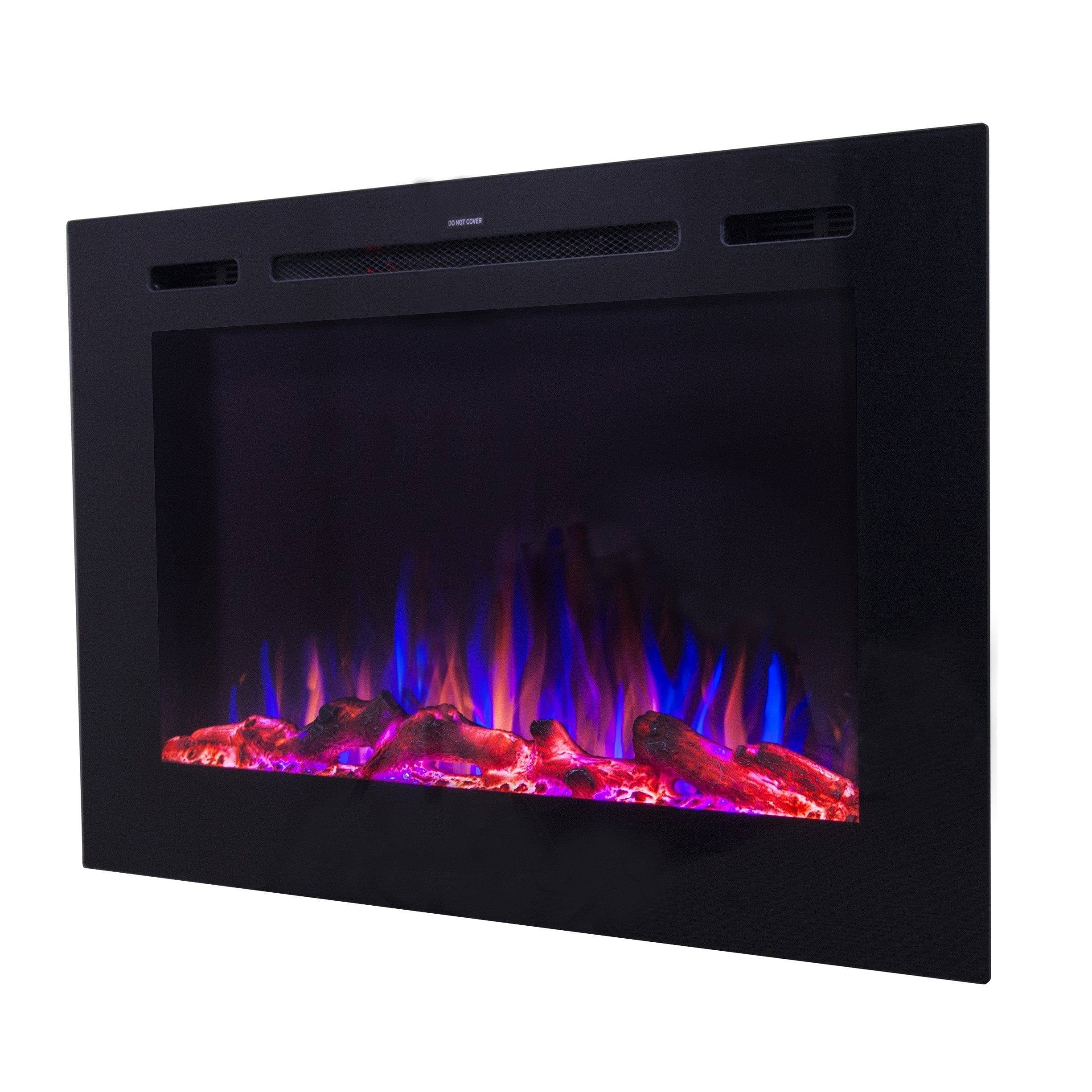 Angle. Touchstone Home Products - 40 in. Wall Mounted Recessed Sideline Forte Smart Electric Fireplace 1500W - Black.