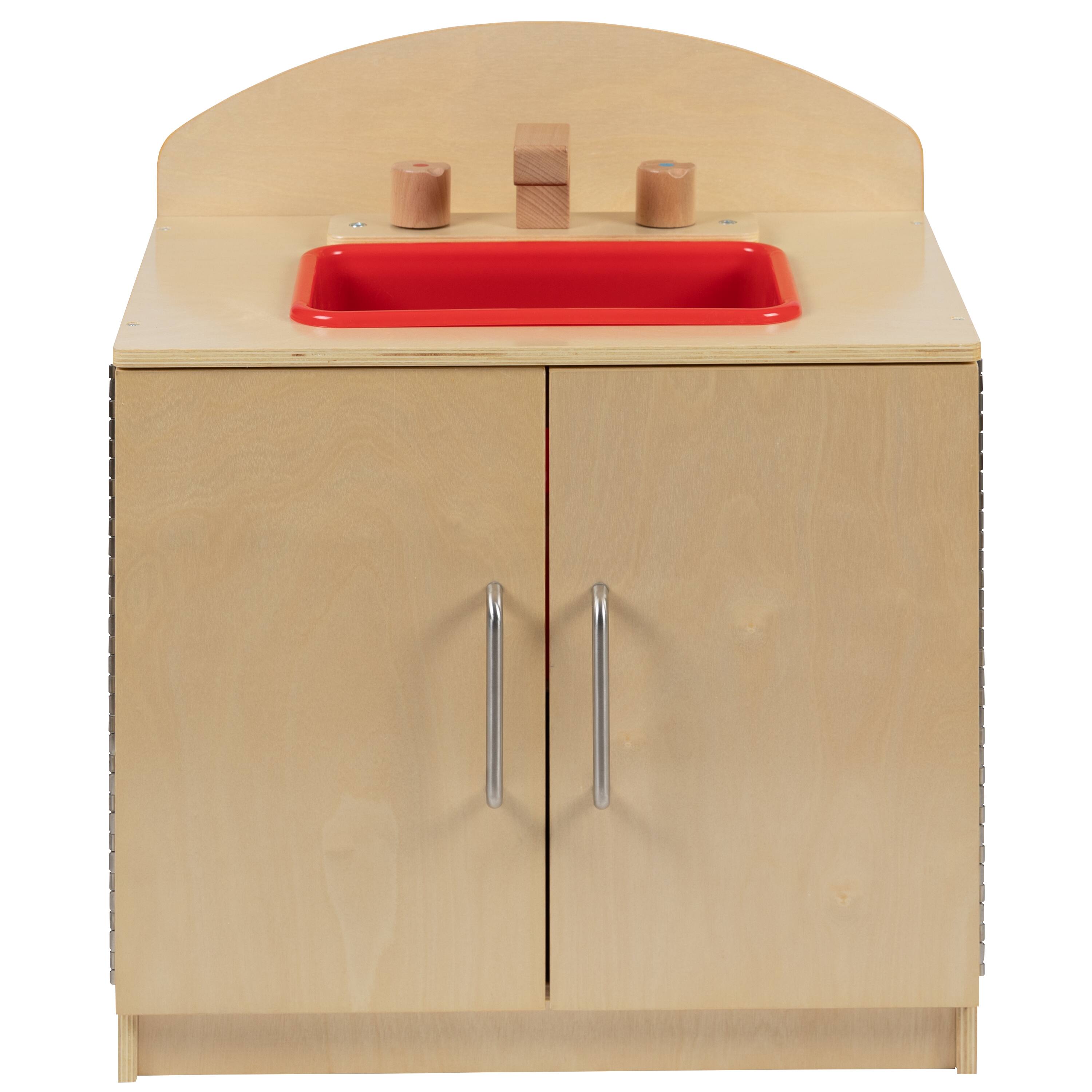 Alt View 10. Emma + Oliver - Children's Wooden Kitchen Sink with Turnable Knobs for Commercial or Home Use - Natural.