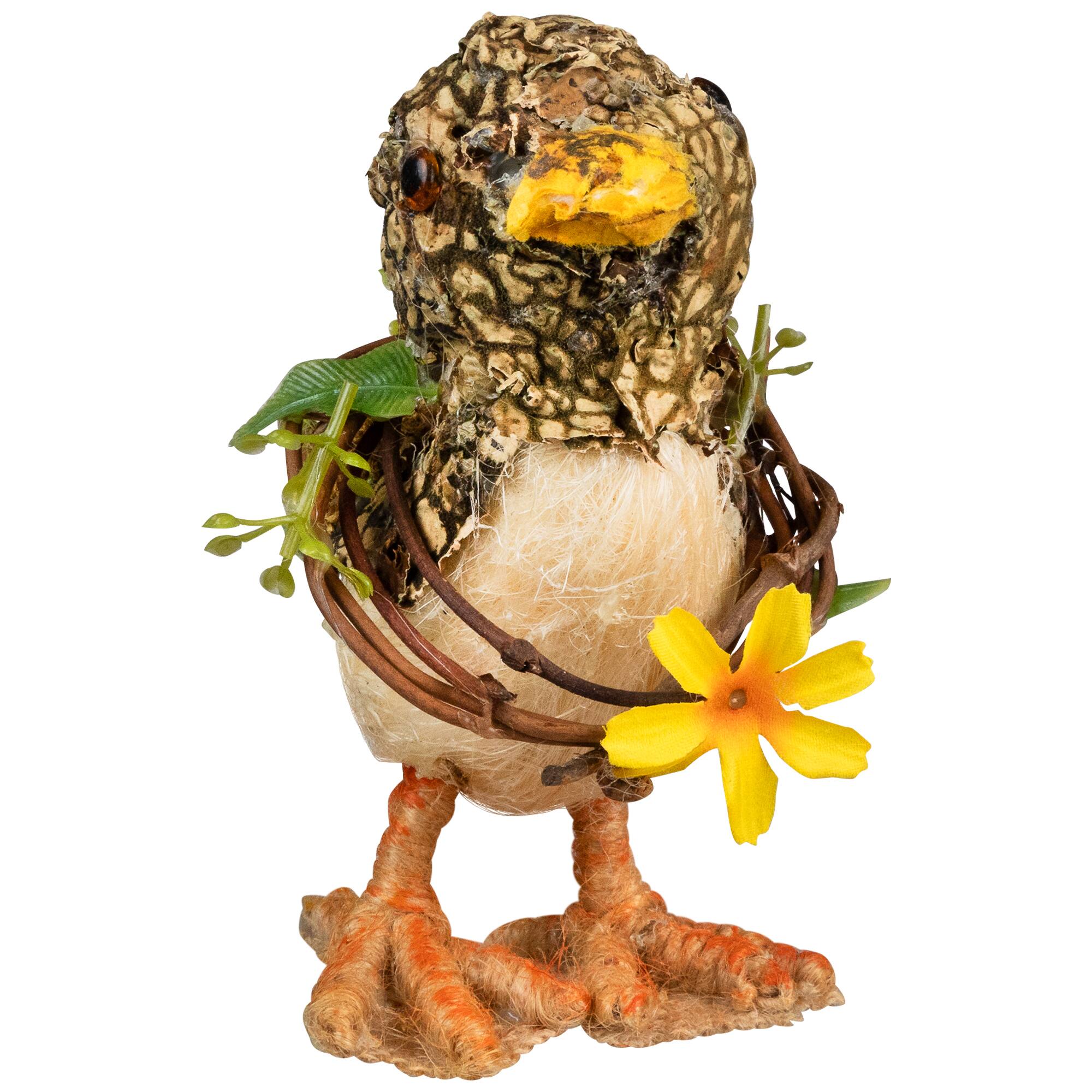 Alt View 3. Northlight - Standing Spring Floral Duck Figurine - 4.25" - Brown.