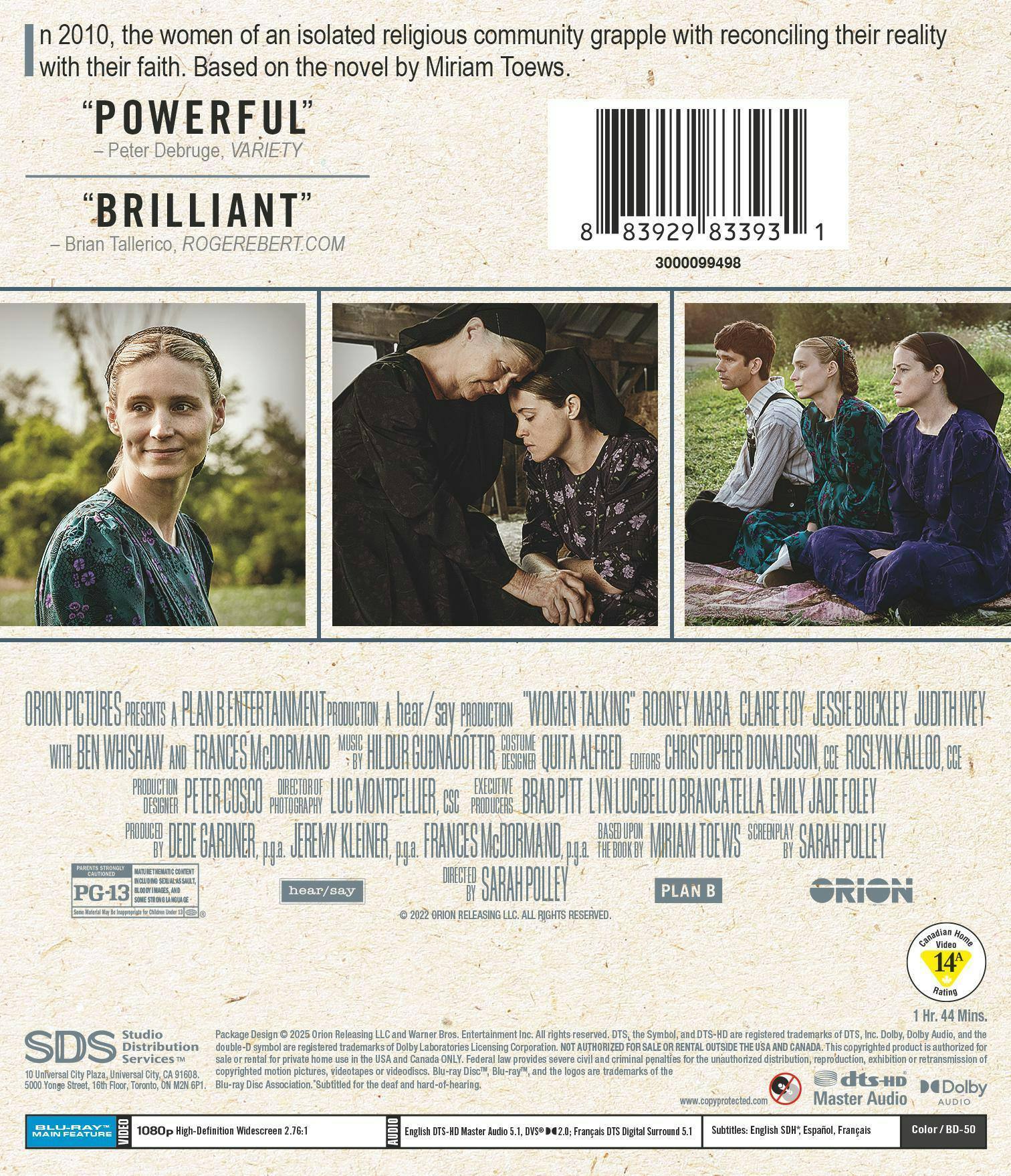 Back. Women Talking [Blu-ray].