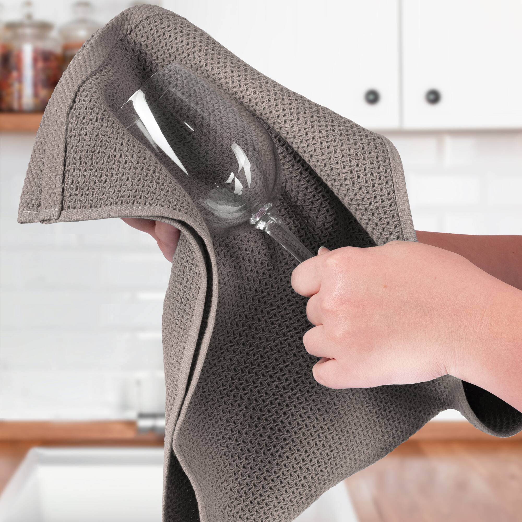 Alt View 5. Zulay Kitchen - Zulay Kitchen Towels 3 Pack Waffle Weave - 13 x 28 Inch Super Absorbent Dish Towels for Kitchen - Gray.