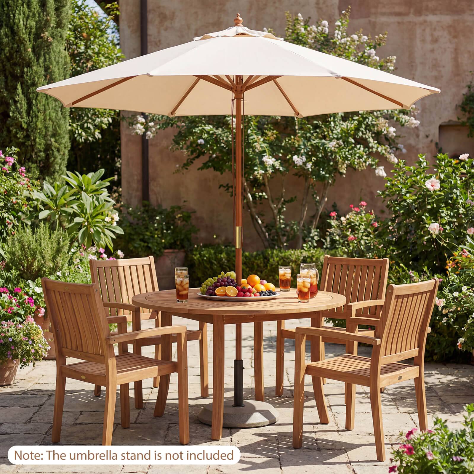 Note: The umbrella stand is not included