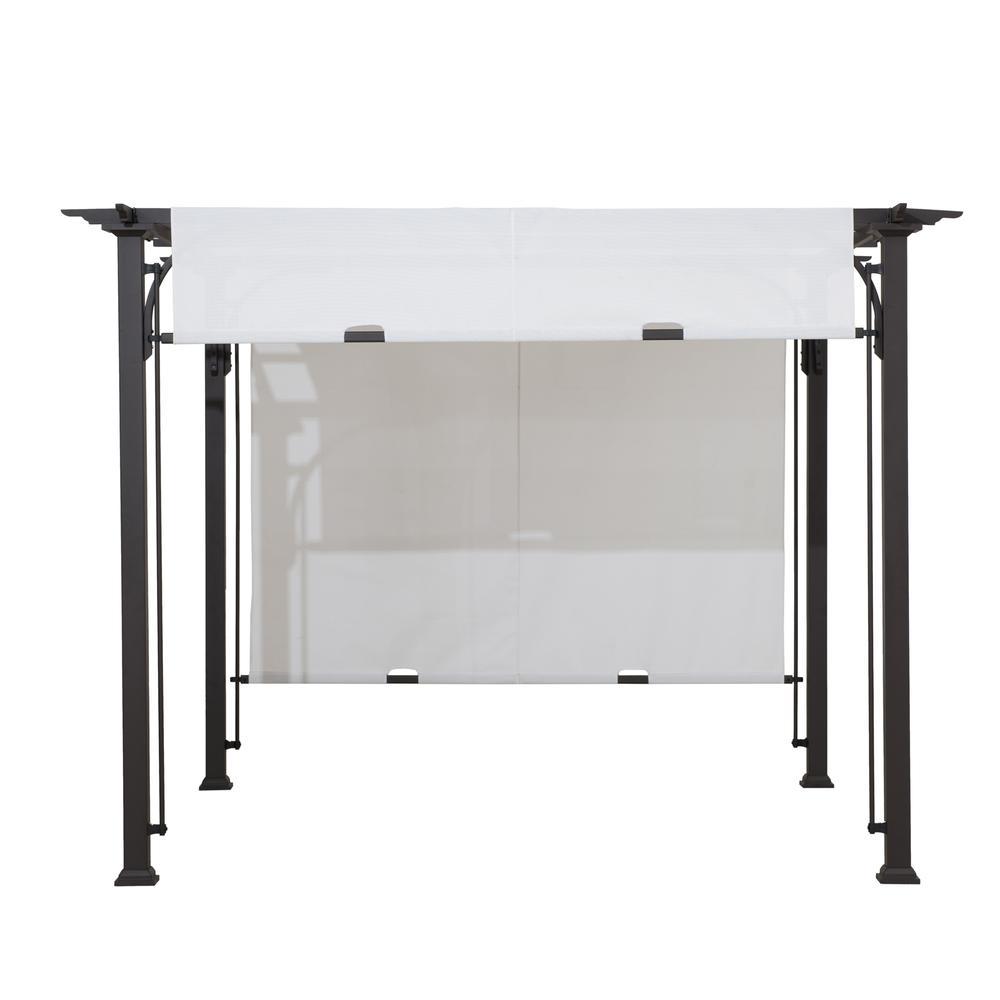 Alt View 1. SUNJOY - Brown Metal Classic Pergola with Adjustable White Garden Shade.