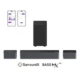 Ultimea - Poseidon M3T 5.1 Surround Sound Bar, with Wireless Subwoofer and Rear Speakers, 350W - Black