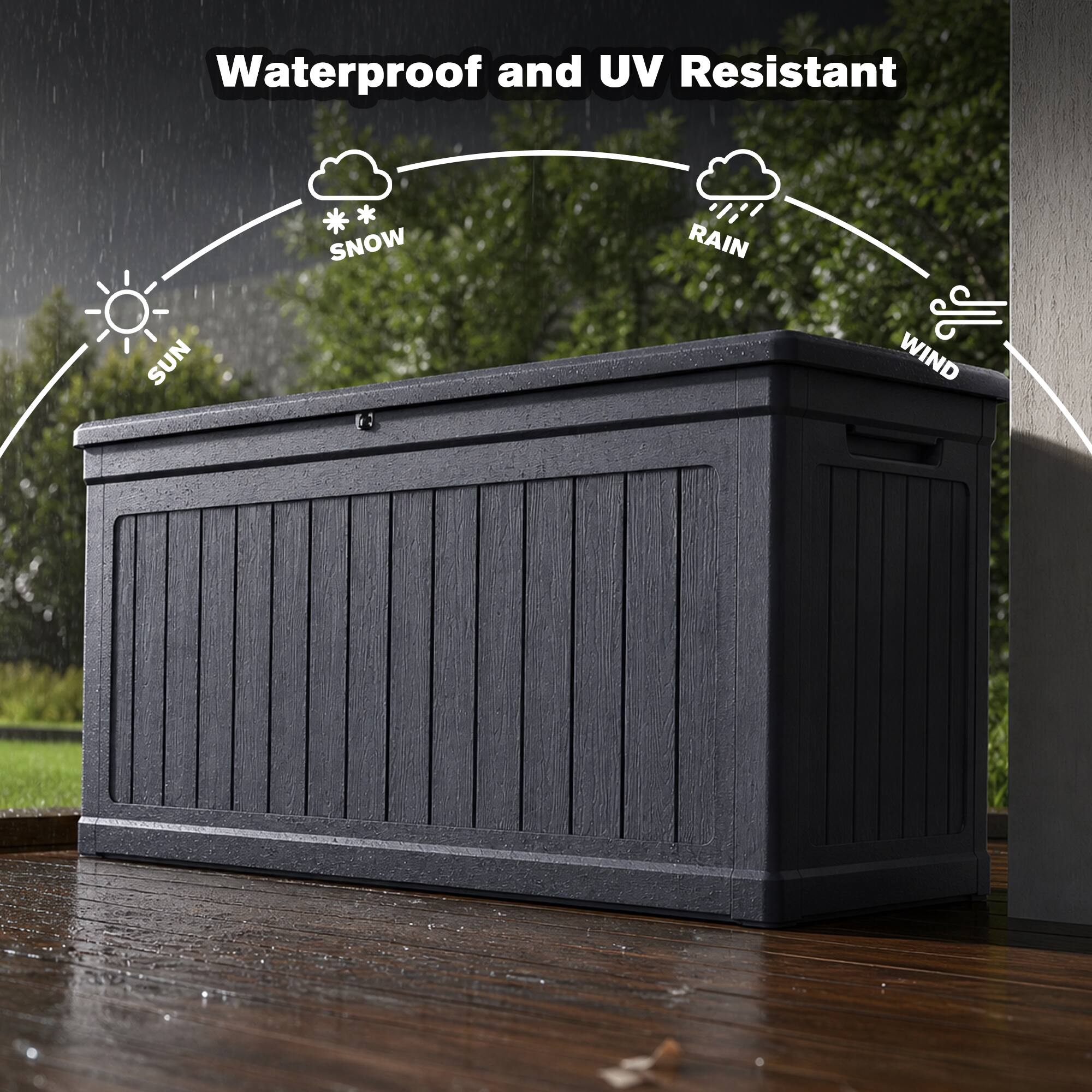Waterproof and UV Resistant

SNOW
RAIN
SUN
WIND