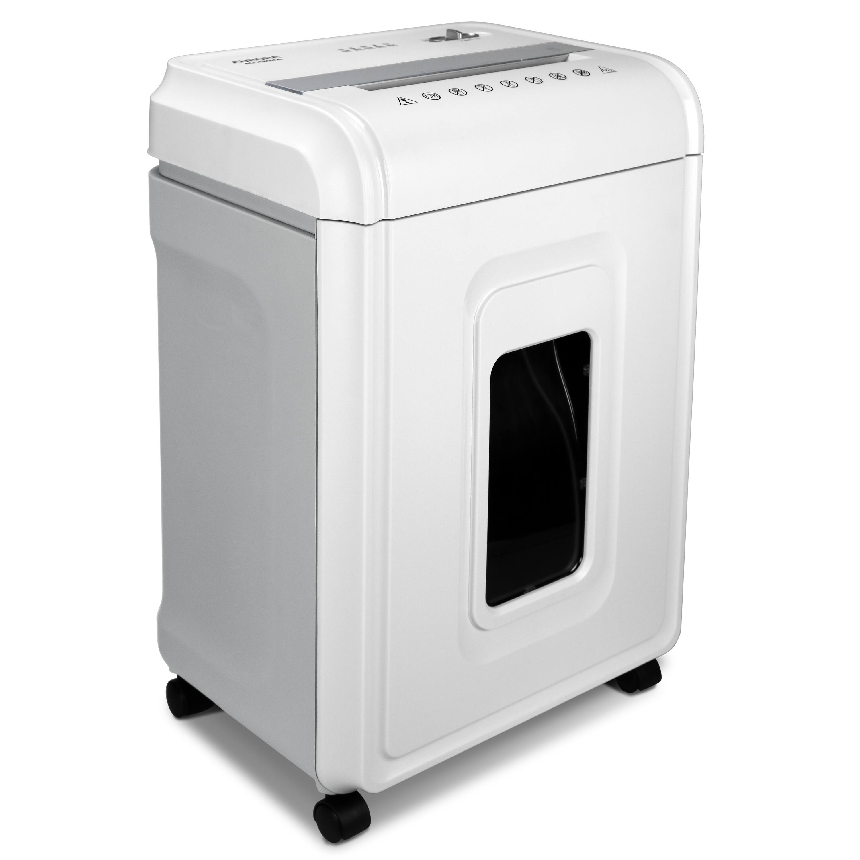 Left. Aurora - Aurora AU1680MA Heavy Duty 16-Sheet Micro-Cut Shredder Pullout Basket Paper and CD Shredder / 60 Min Run Time - White.