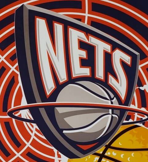 Alt View 2. Northwest - New Jersey Nets NBA Vortex Design Raschel Royal Plush 60x80 Twin Throw Blanket - Multi.