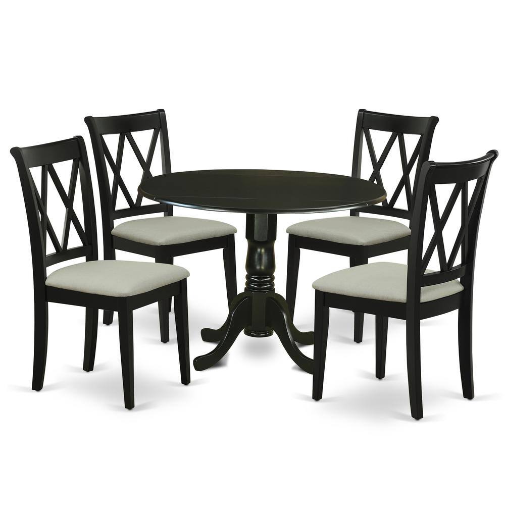 Back. East West Furniture - Dining Room Set Black - Brown.