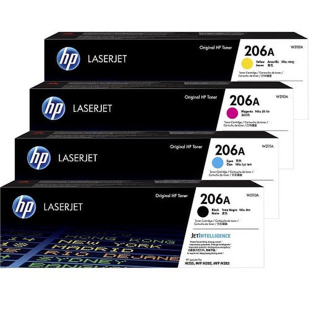 hp LASERJET Original HP Toner 206A Yellow  
hp LASERJET Original HP Toner 206A Magenta  
hp LASERJET Original HP Toner 206A Cyan  
hp LASERJET Original HP Toner 206A Black  

JetINTELLIGENCE  
Made in China  

W217A  
W218A  
W219A  
W211A  

M1132, M1136, M1132n, M1136n  

NEW YORK  
HONG KONG  
MADRID  
SYDNEY  
BANGKOK  
STOCKHOLM