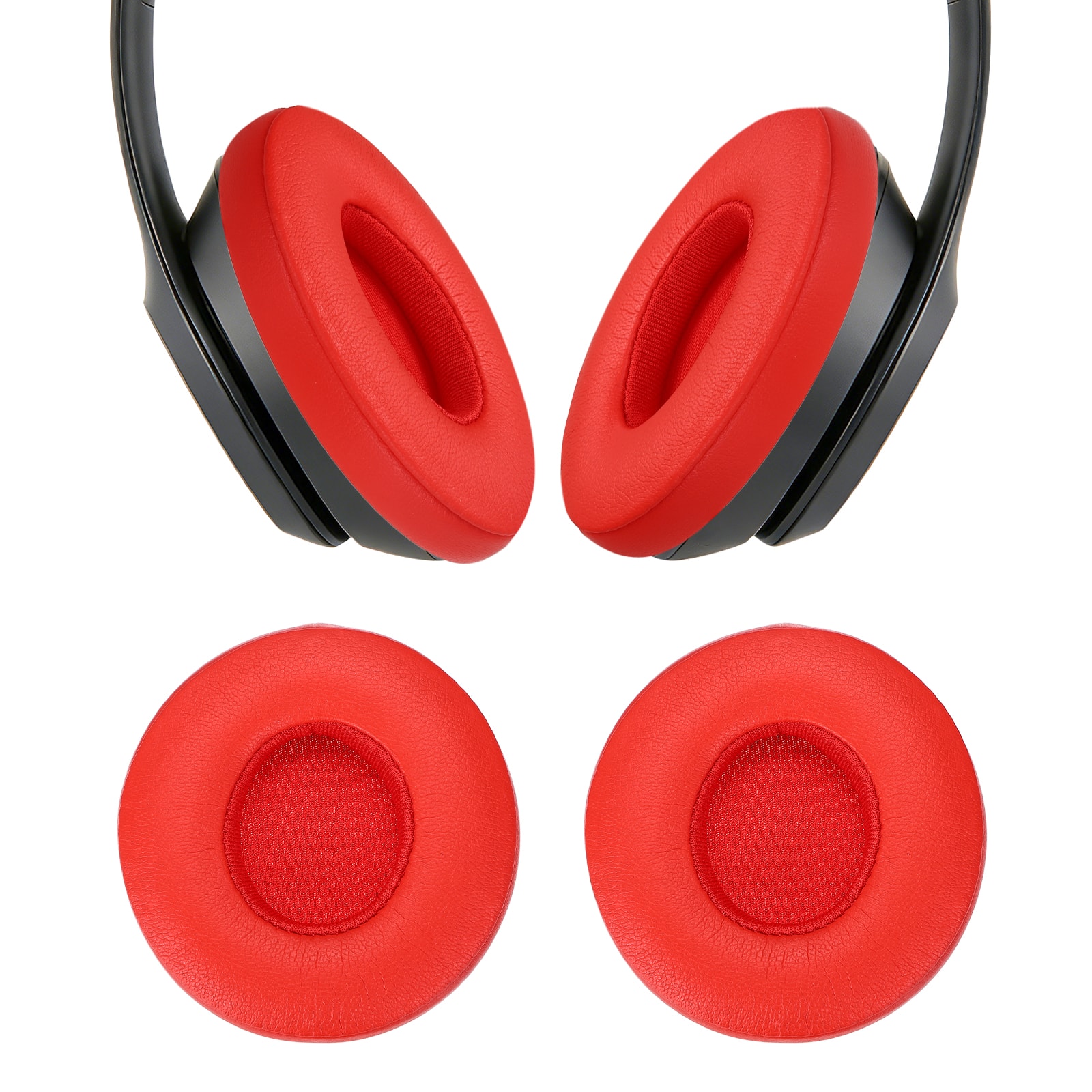 Unique Bargains - 2pcs Universal Wireless Ear Pads Replacement Cushions 2.9x2.6 Inch High Density for Headphones Gaming - Red