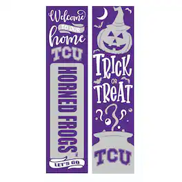 Evergreen Enterprises - TCU Horned Frogs 47" Double Sided Halloween Leaner Fan Sign - Multicolor