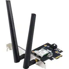 Front. ASUS - PCE-AX1800 IEEE 802.11ax Wi-Fi/Bluetooth Combo Adapter - Black.