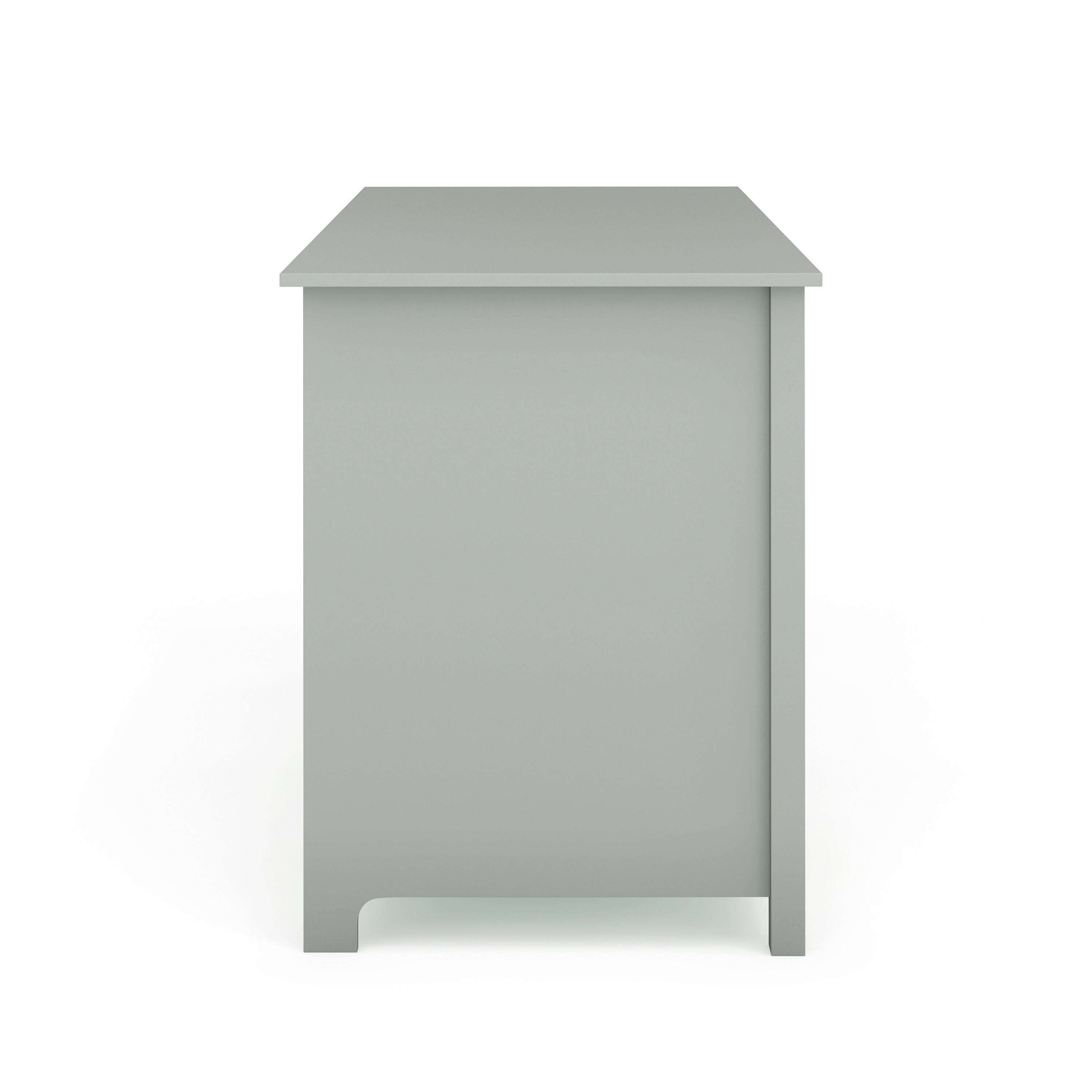 Alt View 9. Martha Stewart - Hutton Shaker Style Home Office Desk with Storage - Sage Frame/Polished Brass Hardware.