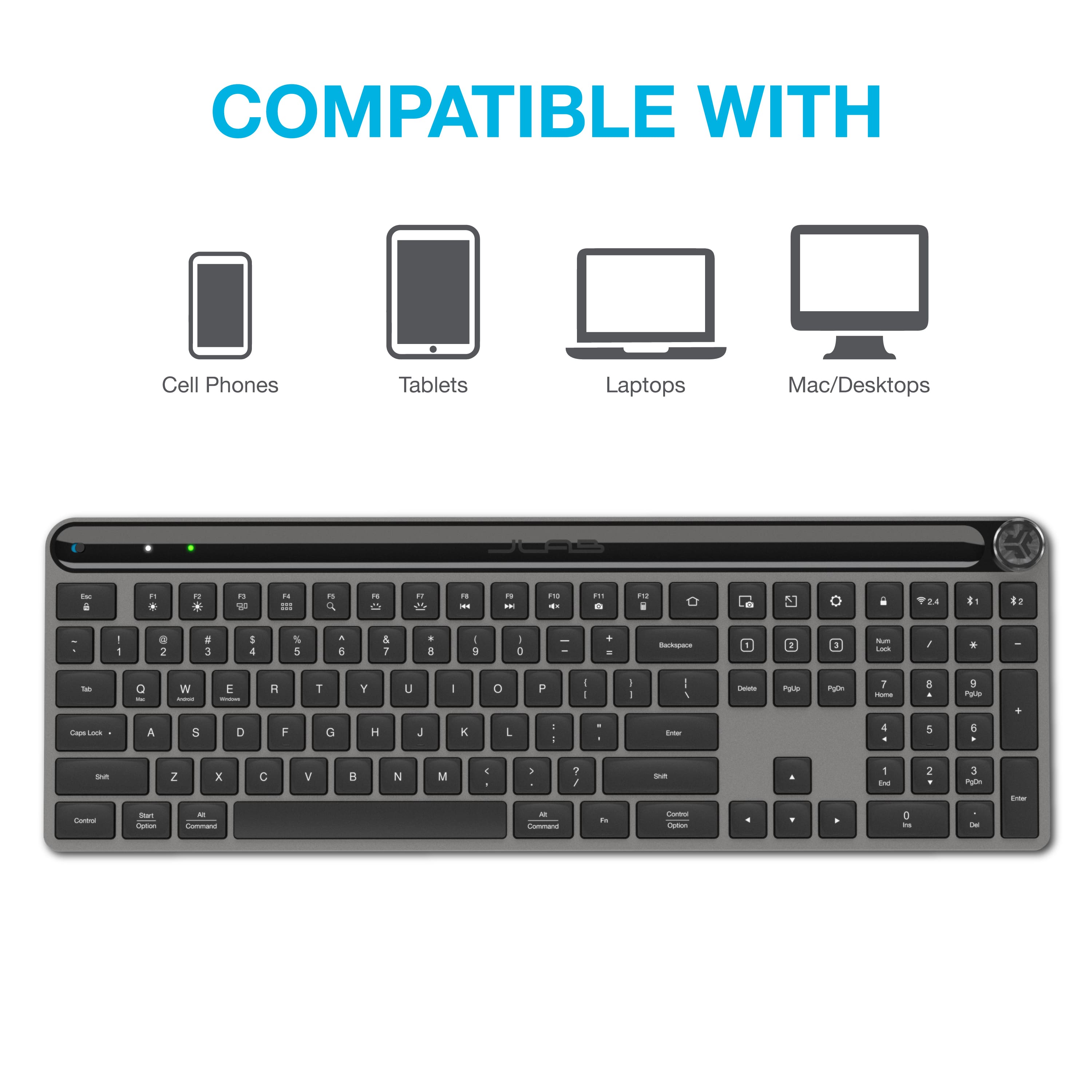 Alt View 12. JLab - Epic Wireless Keyboard - Black.