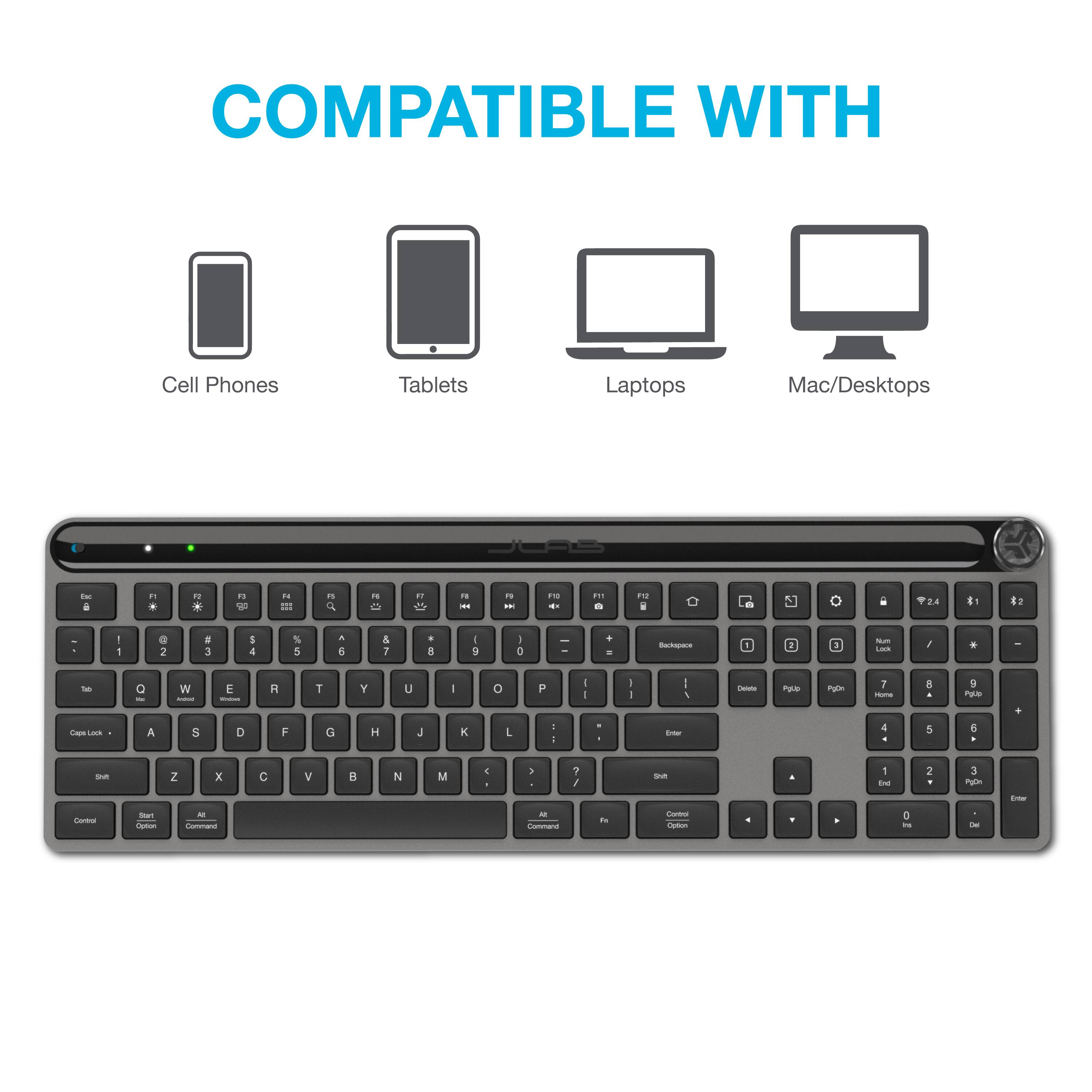 Alt View 12. JLab - Epic Wireless Keyboard - Black.