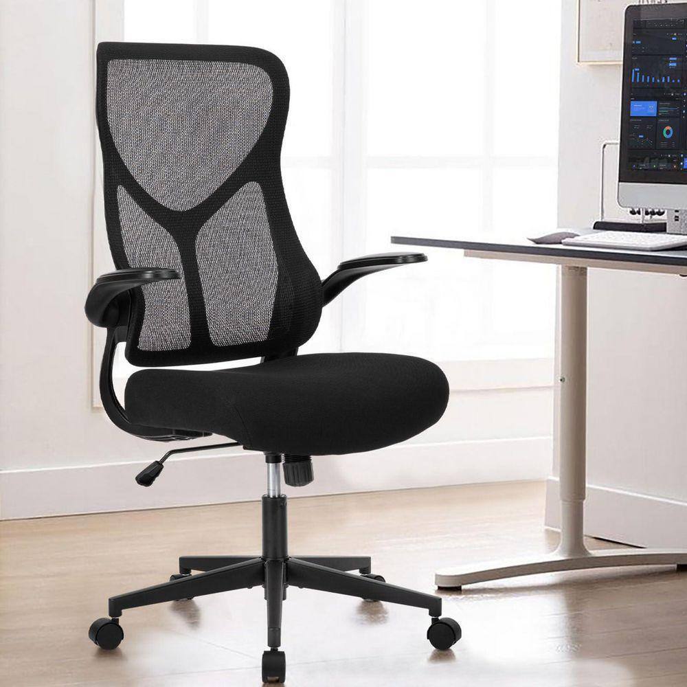 Angle. Sweet - Ergonomic Office Chair, Computer Desk Chair with Adjustable Armrest, High Back Swivel Chair for Home Office - Black - Black.