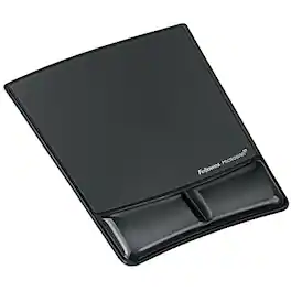 Fellowes - Wrist Support Gel Non-Skid Mouse Pad/Wrist Rest Combo - Black