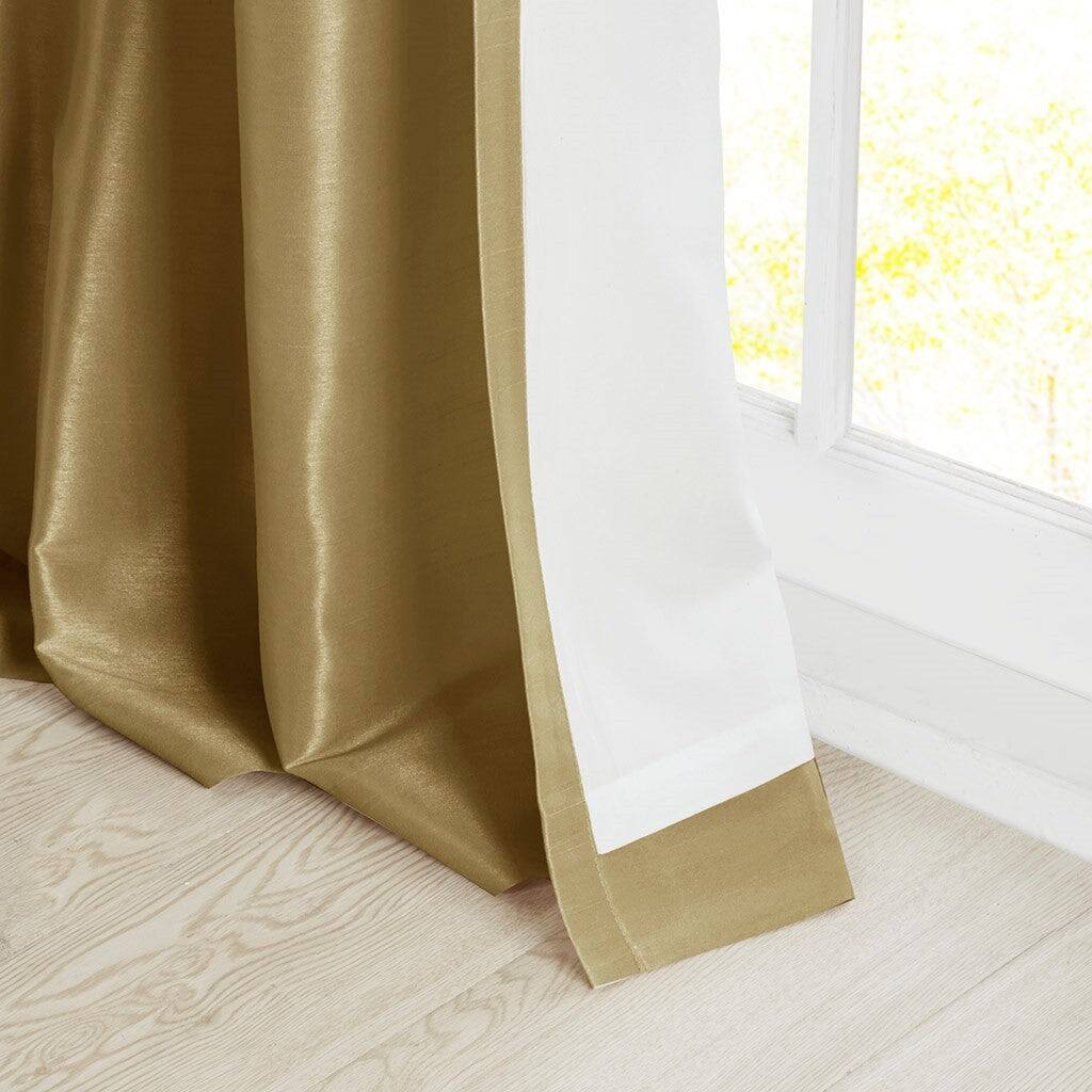 Alt View 8. BreeBe - Twist Tab Lined Window Curtain Panel Bronze 50x120' - Bronze.