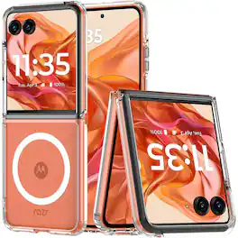 Entronix - Magnetic Case for Motorola Razr 2025 - Slim Hard Back Protection - Clear