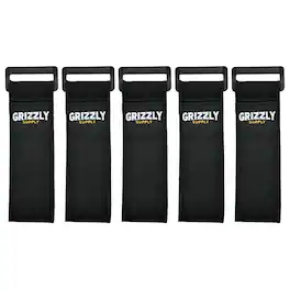 Grizzly Supply - 9" Hook and Loop Stretch Strap 5/pk - Black