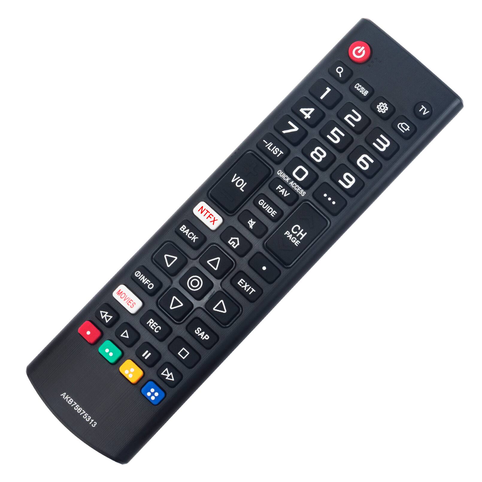 1 CCISUB 4 * TV 7 2 @ 5 m -ILIST 8 6 VOL QUICK O 9 FAV ACCESS ... NTFX GUIDE BACK PAGE CH OINFO EXIT MOVIES REC SAP II B AKB75675313