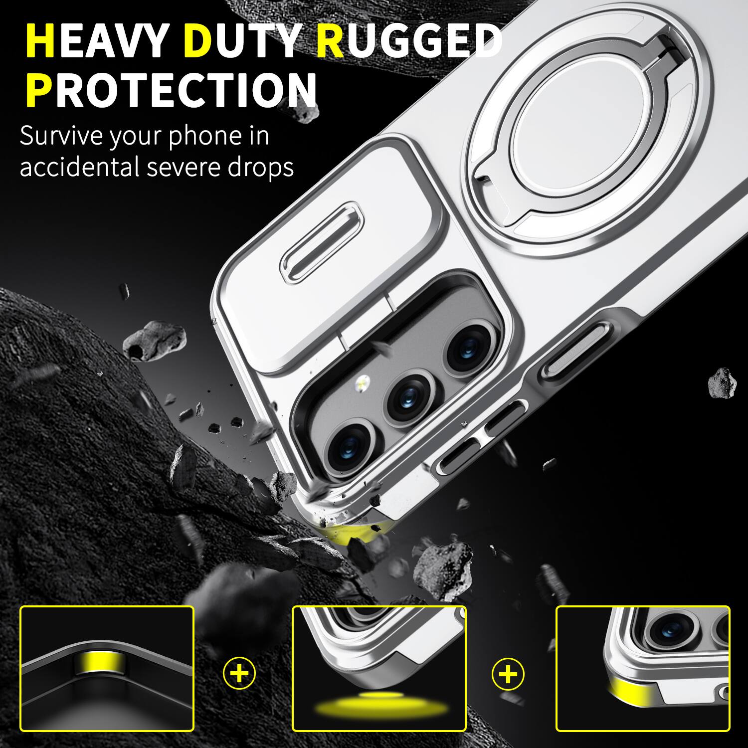 HEAVY DUTY RUGGED PROTECTION  
Survive your phone in accidental severe drops