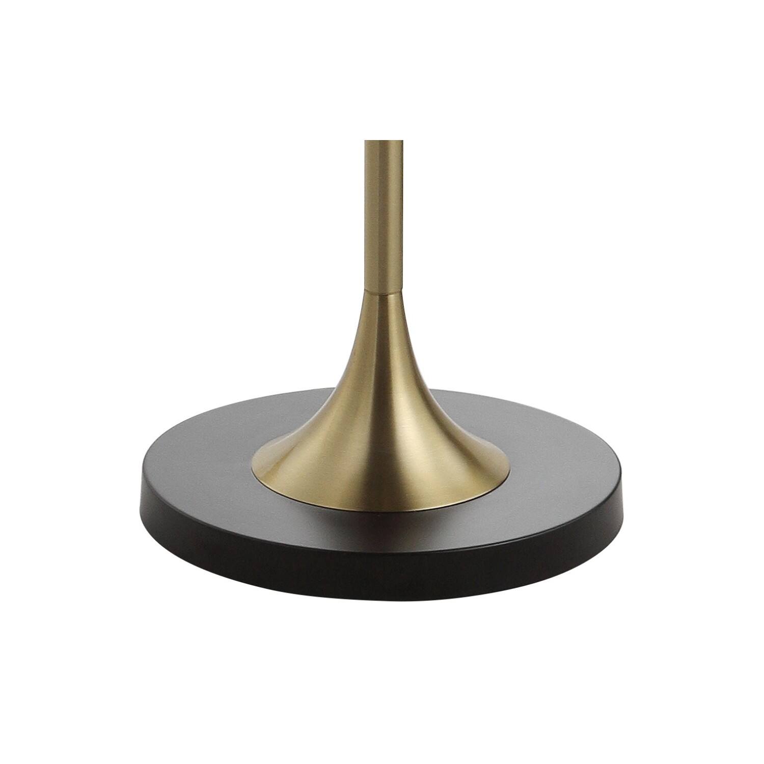 Alt View 3. Jonathan Y - Luce 59" Metal/Wood LED Floor Lamp with Table, Black/Brass - Black/ Brass Gold.