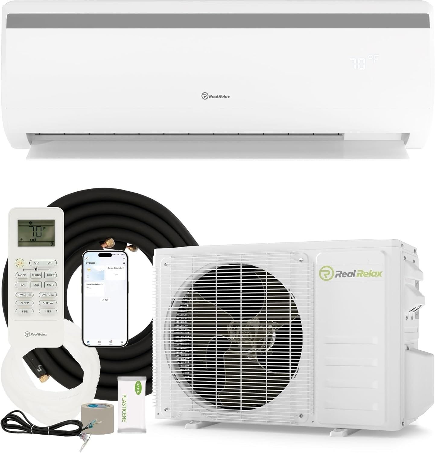 Essen Blissed - Real Relax 12000 BTU Mini Split Air Conditioner & Heater, 20 SEER2, 115V Inverter, Cools & Heats Up to 750 Sq.Ft.