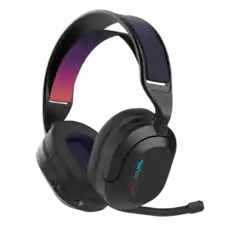 Front. JLab - Nightfall Wireless Bluetooth Gaming Over the Ear Headset - Black.
