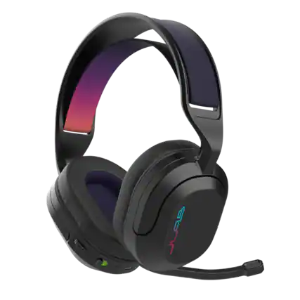 Front. JLab - Nightfall Wireless Bluetooth Gaming Over the Ear Headset - Black.