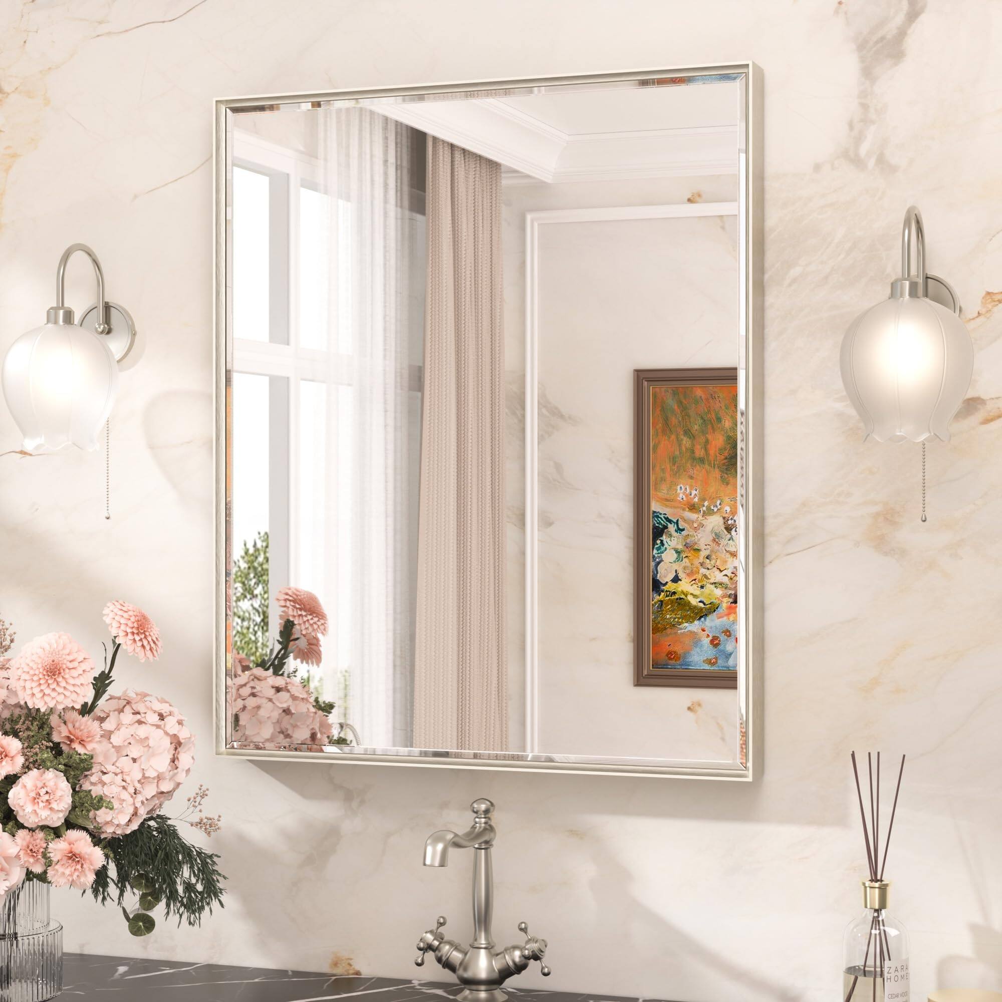 Brushed Nickel 36"L x 30"W