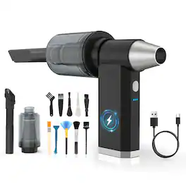 JETRANSPORT - 2 In 1 Electric Air Duster And Vacuum 130 000 Rpm Cordless Compressed 4 Gear Adjustable Handheld Blower Rechar - Default