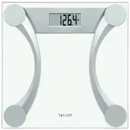 Taylor Precision Products - Instant Read 400-lb Capacity Glass and Bathroom Scale - Metallic