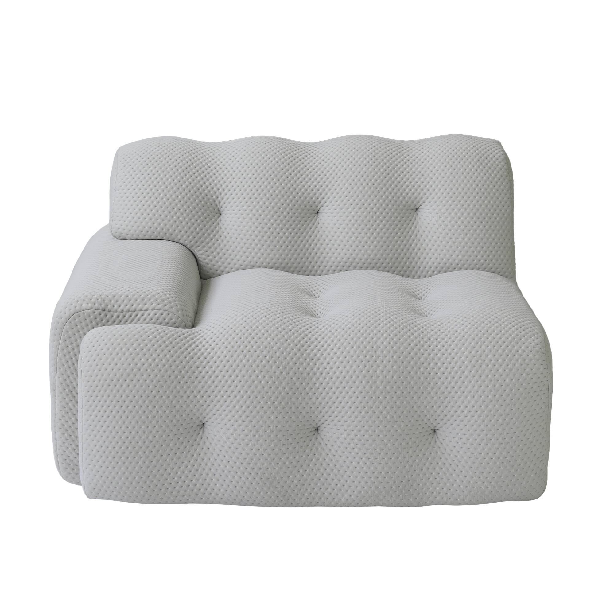 Alt View 6. Yardgrace - 102.4in Modular Sectional Couch, 2 Seats Breathable Floor Sofa, Modern Couch, Green - Grey.