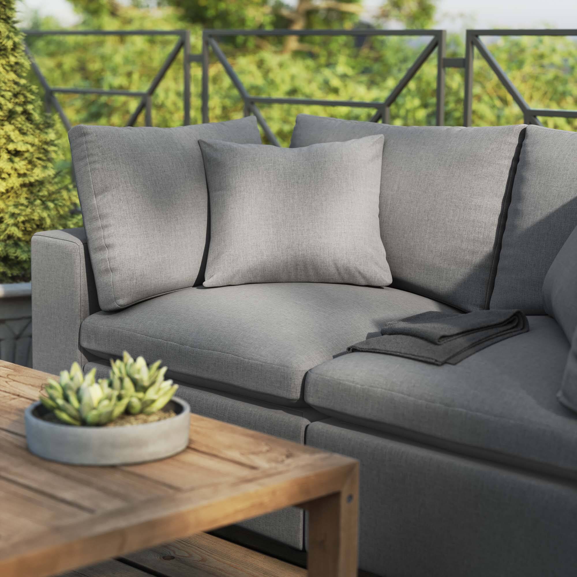 Back. Modway - Commix Overstuffed Outdoor Patio Loveseat by Modway - Charcoal.