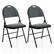 Front. Costway - 2 Pack Folding Chairs Portable Padded Office Kitchen Dining Chairs - Grey.