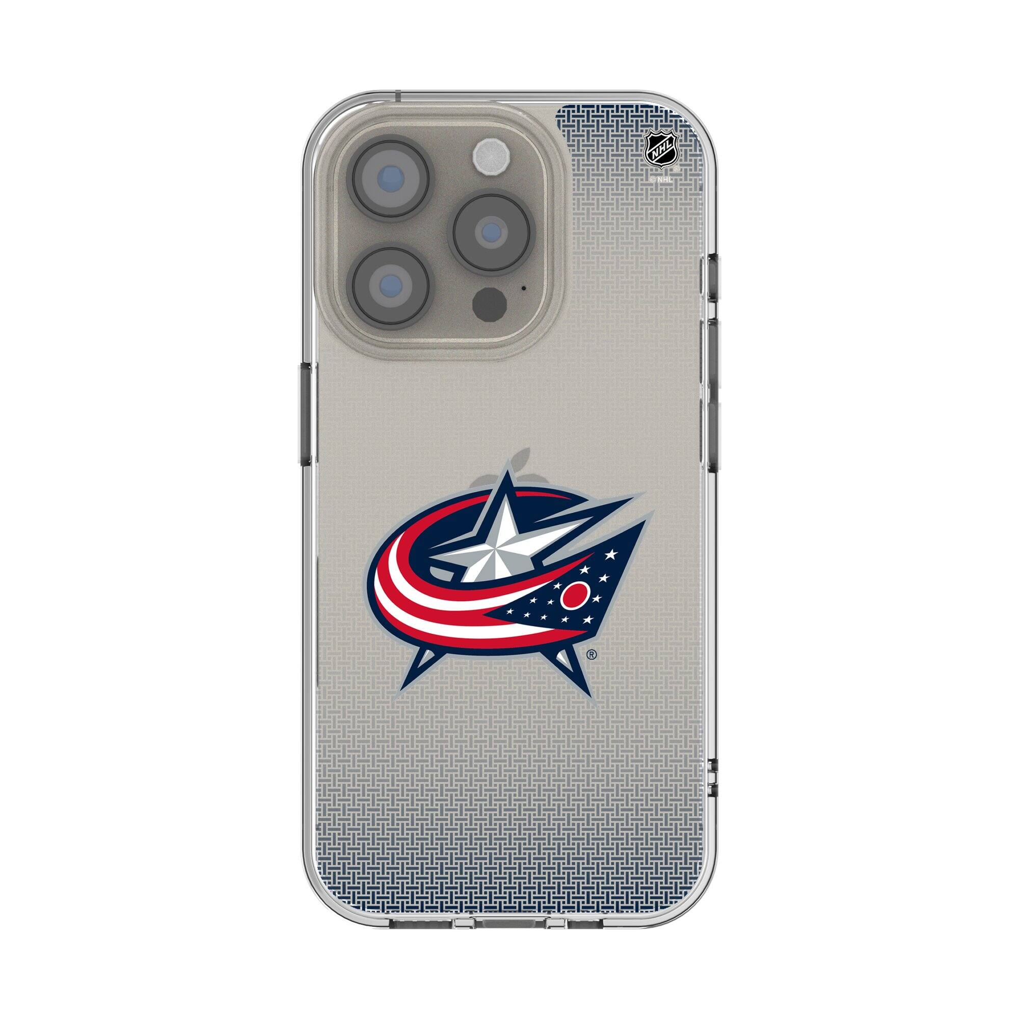 Keyscaper - NHL - Columbus Blue Jackets Linen Logo iPhone Clear Case - 15 - Multicolor