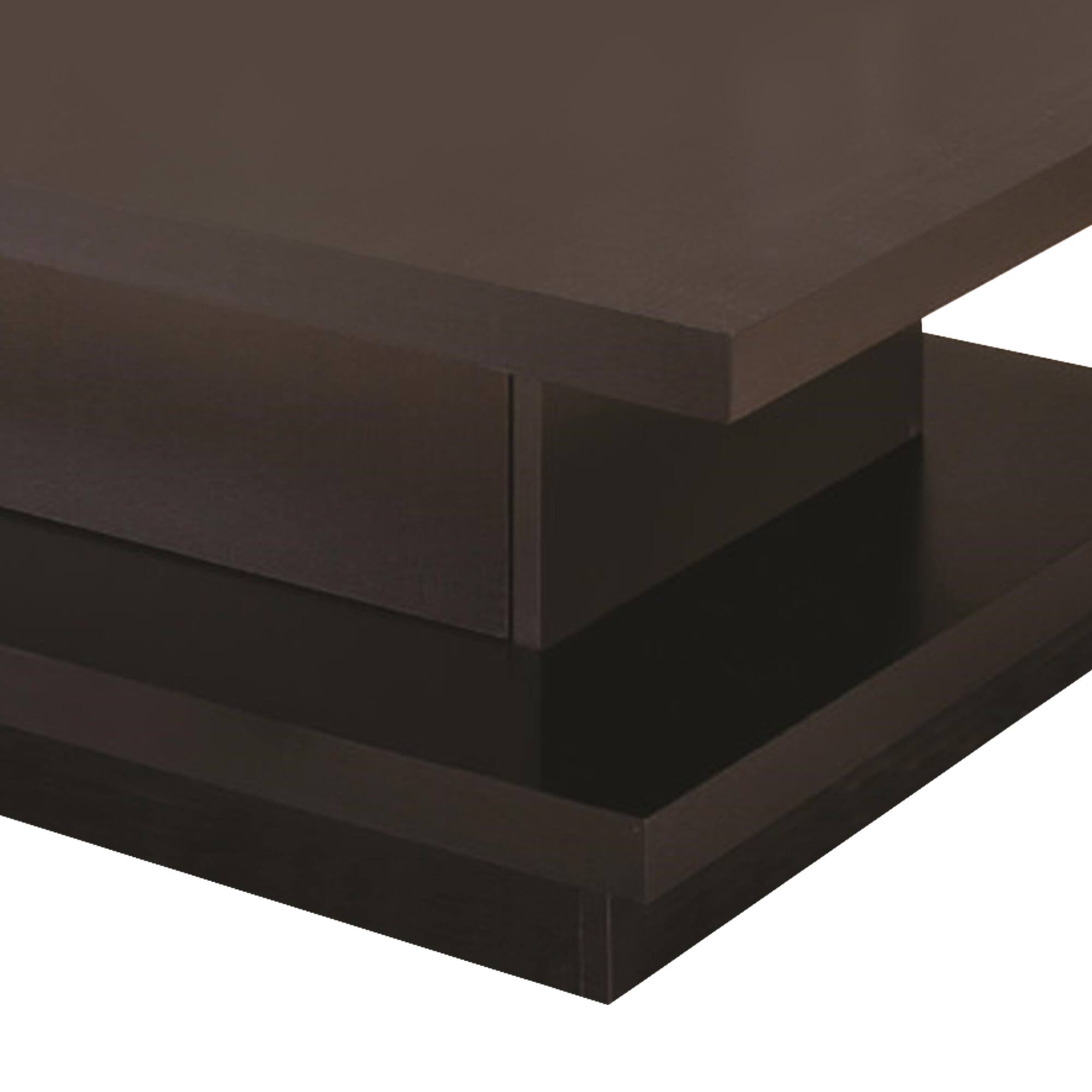 Manhattan Lane Glass Top Coffee Table with Metal Frame and Open Shelf ...