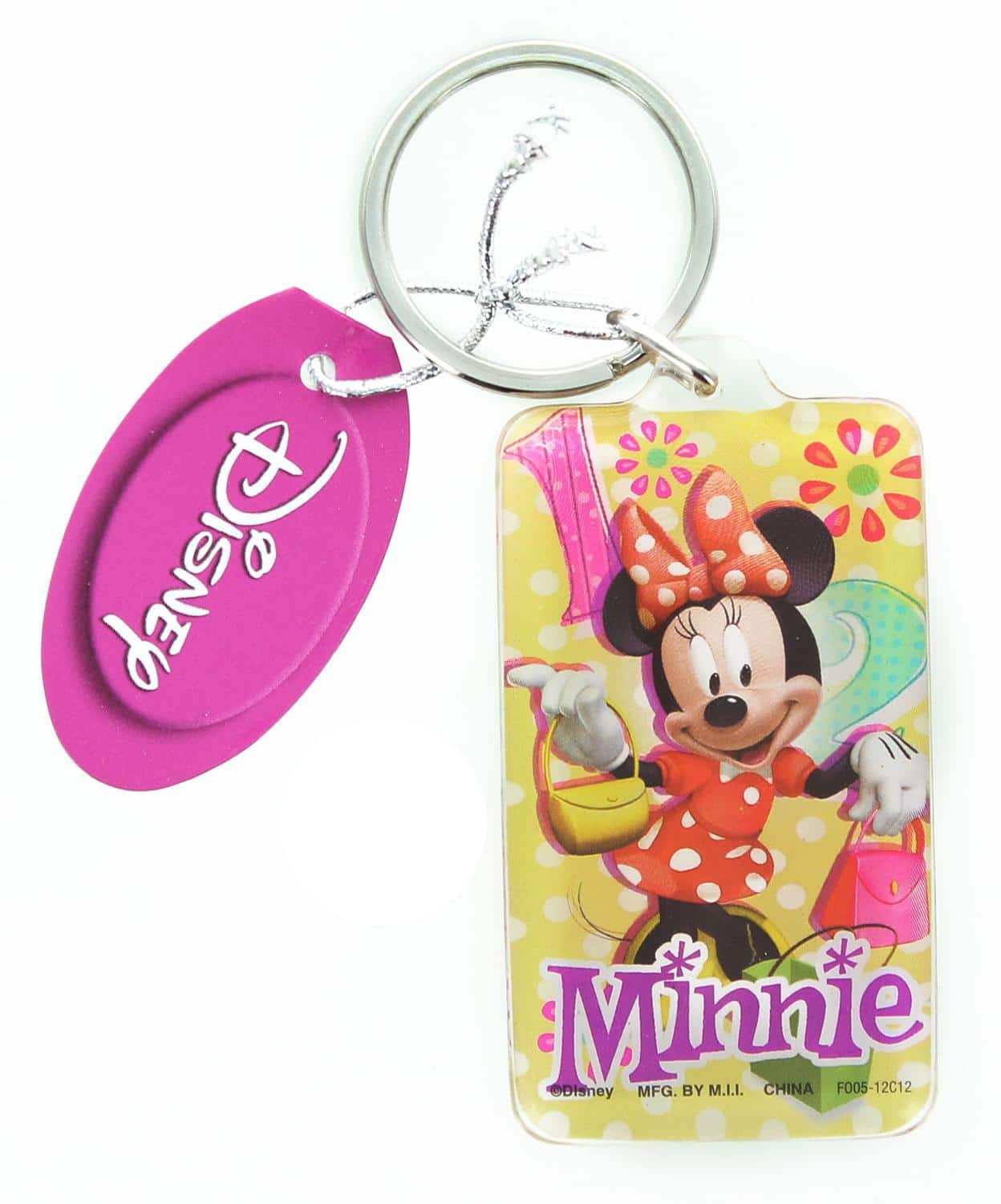 Disney - Minnie Mouse Rectangular Lucite Key Ring - Purple