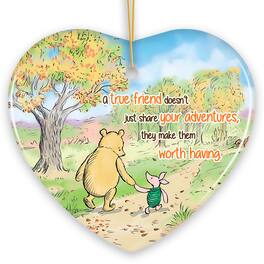 OrnamentallyYou - A True Friend Makes Adventures Worthwhile Ornament Heartwarming Christmas Gift Heart - Multi-colored