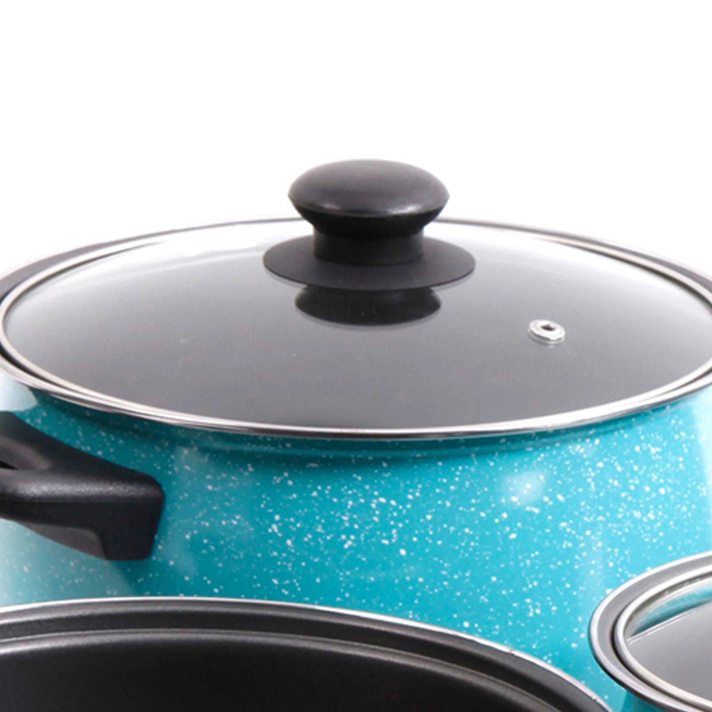 Alt View 1. Gibson - Gibson Home Casselman 7 piece Cookware Set in Turquoise - Turquoise.