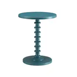 Manhattan Lane - Astonishing Side Table With Round Top - Teal Blue