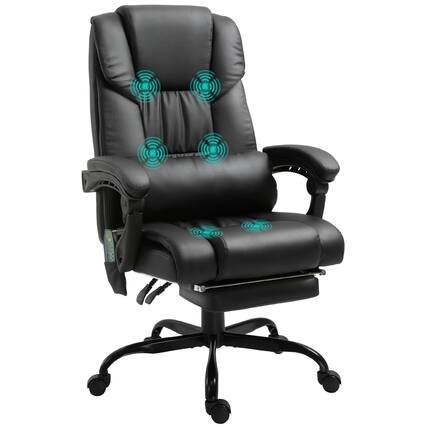 Front. Loheer - Loheer Massage Office Chair High Back Reclining Executive Black - Black.