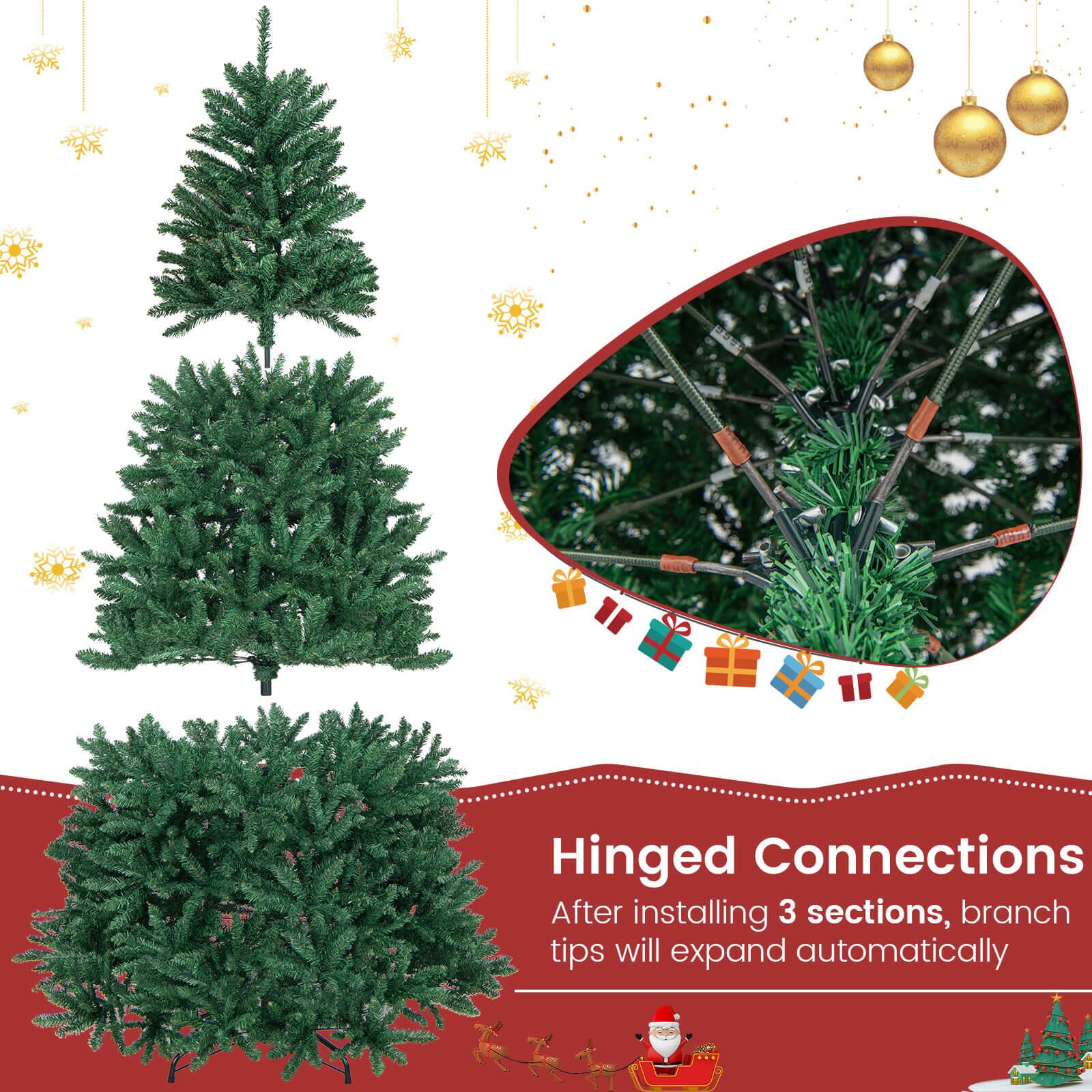 Hinged Connections: After installing 3 sections, branch tips will expand automatically.
